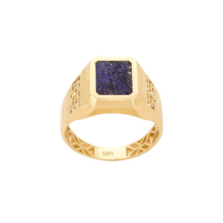 Lapis Lazuli Δαχτυλίδι Ανδρικό Σε Χρυσό 14Κ