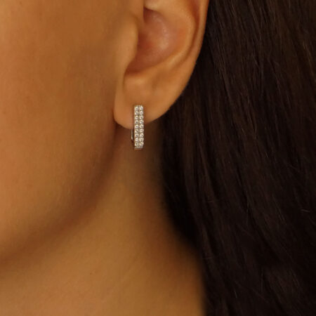 Λευκόχρυσα Σκουλαρίκια 14Κ