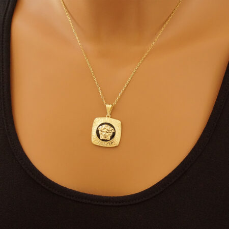 Μενταγιόν Με Σμάλτο Και Μαιάνδρους Σε Χρυσό 14 Καράτια