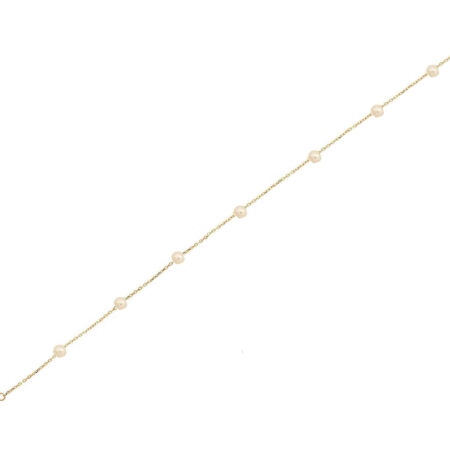 Βραχιόλι Αλυσίδα Με Μαργαριτάρια Σε Χρυσό 14Κ