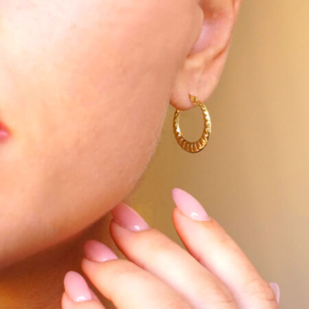 Χρυσά Κρικάκια Ανάγλυφα 9 Καρατίων