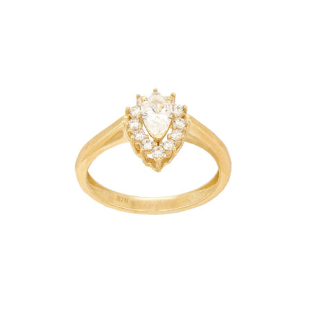 Χρυσή Ροζέτα 9Κ Με Ζιργκόν Πέτρες