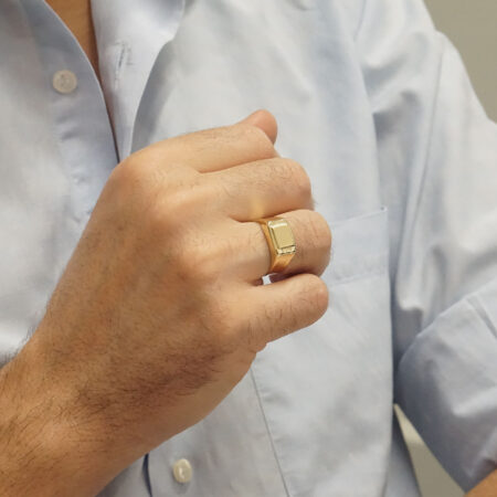 Ανάγλυφο Χρυσό Ανδρικό Δαχτυλίδι 9 Καράτια