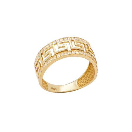 Χρυσό Δαχτυλίδι Μαίανδρος 9Κ Με Ζιργκόν Πέτρες