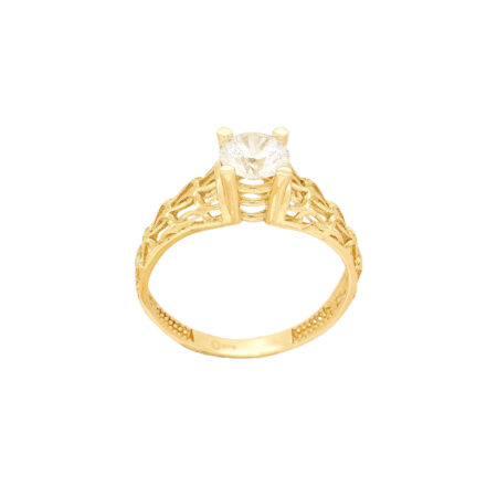 Χρυσό Δαχτυλίδι Μονόπετρο 9Κ Με Ζιργκόν