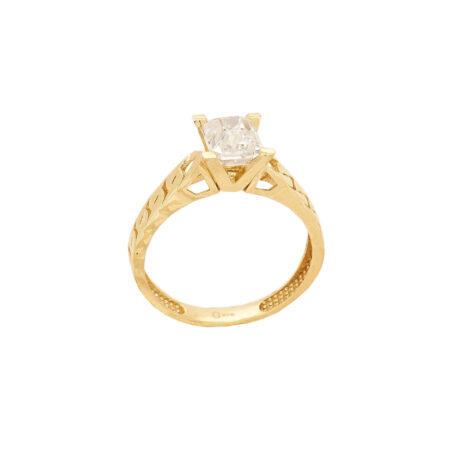 Χρυσό Μονόπετρο Δαχτυλίδι 9Κ