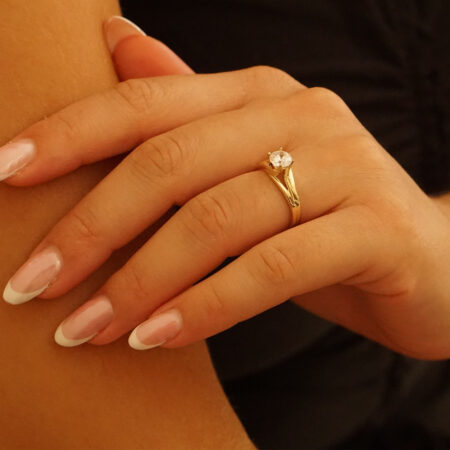 Χρυσό Μονόπετρο Φλόγα 9 Καράτια