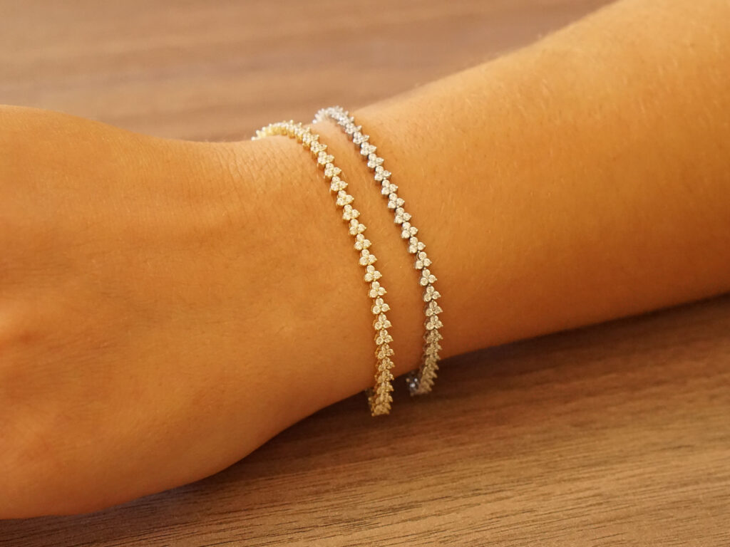 Χρυσό Βραχιόλι Ριβιέρα 9 Καράτια Με Ζιργκόν Πέτρες