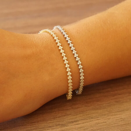 Χρυσό Βραχιόλι Ριβιέρα 9 Καράτια Με Ζιργκόν Πέτρες