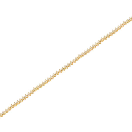 Χρυσό Βραχιόλι Ριβιέρα 9Κ Με Ζιργκόν Πέτρες