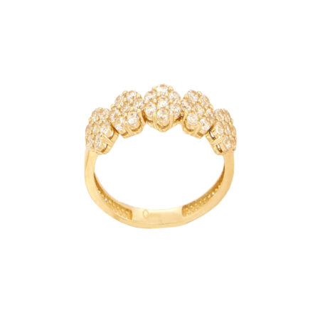 Δαχτυλίδι 9 Καράτια Χρυσό Με Ζιργκόν Πέτρες