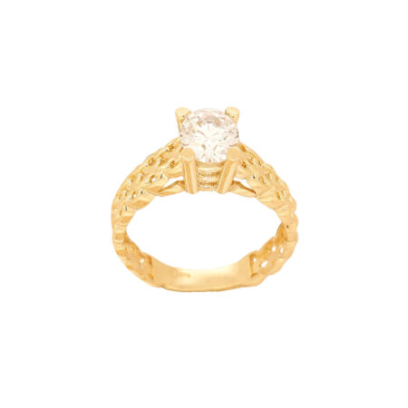 Δαχτυλίδι Χρυσό Μονόπετρο 9Κ Με Ζιργκόν