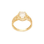 Δαχτυλίδι Χρυσό Μονόπετρο 9Κ Με Ζιργκόν Και Διαμαντάρισμα