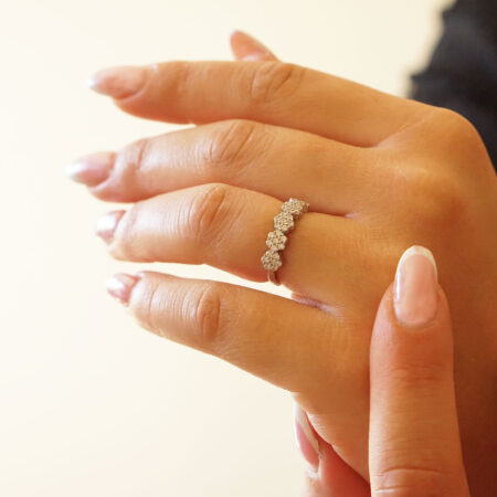 Δαχτυλίδι Λευκόχρυσο 9Καράτια Με Ζιργκόν Πέτρες