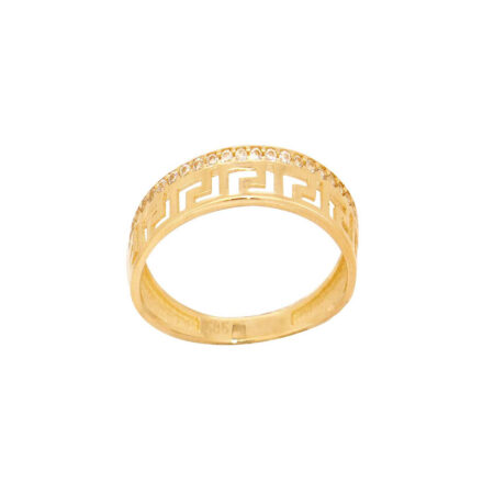 Δαχτυλίδι Μαίανδρος Χρυσό 9Κ Με Ζιργκόν Πέτρες