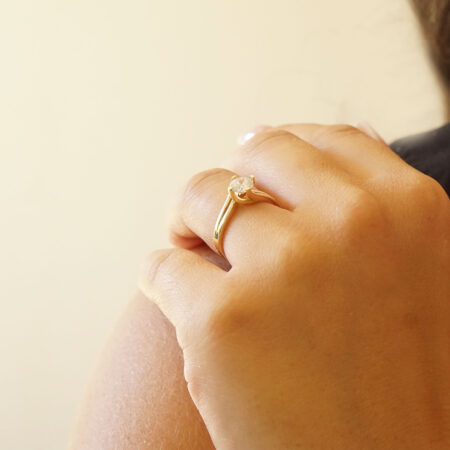 Δαχτυλίδι Μονόπετρο Φλόγα Χρυσό 9 Καράτια