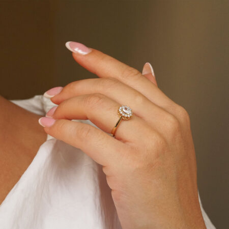 Δαχτυλίδι Με Οβάλ Ροζέτα Σε Χρυσό 9 Καράτια