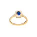 Δαχτυλίδι Ροζέτα Με Μπλε Πέτρα Σε Χρυσό 9Κ