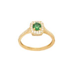 Δαχτυλίδι Ροζέτα Με Πράσινη Πέτρα Σε Χρυσό 9Κ