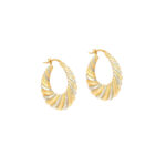 Δίχρωμοι Χρυσοί Κρίκοι Οβάλ 9Κ