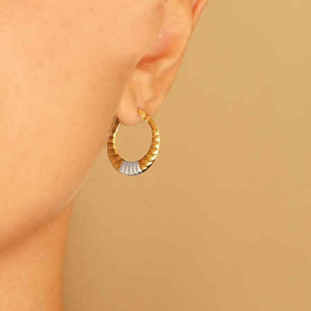 Κρικάκια Δίχρωμα Χρυσά 9 Καρατίων