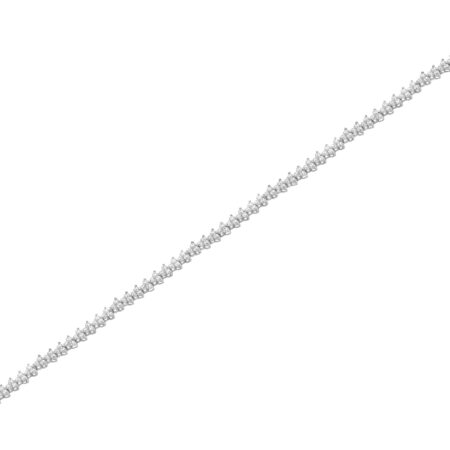 Λευκόχρυσο Βραχιόλι Ριβιέρα 9Κ Με Ζιργκόν Πέτρες