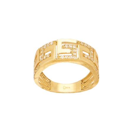 Μαίανδρος Δαχτυλίδι Με Ζιργκόν Πέτρες Σε Χρυσό 9Κ