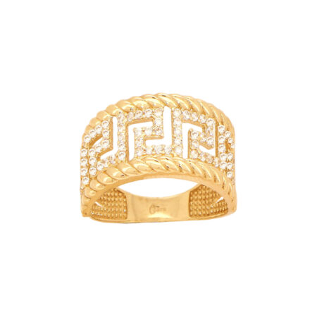 Μαίανδρος Δαχτυλίδι Χρυσό 9Κ Με Πέτρες Ζιργκόν