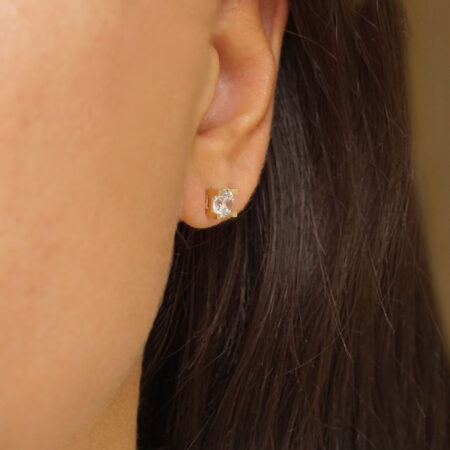 Μονόπετρα Σκουλαρίκια Χρυσά 9 Καράτια