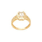 Μονόπετρο Δαχτυλίδι Χρυσό 9Κ Με Ζιργκόν Και Διαμαντάρισμα