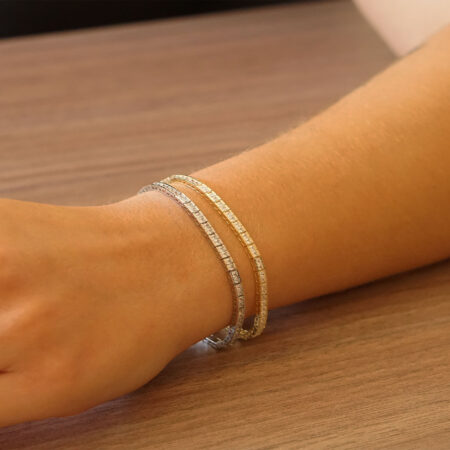 Ριβιέρα Βραχιόλι Χρυσό 9 Καράτια Με Ζιργκόν Πέτρες