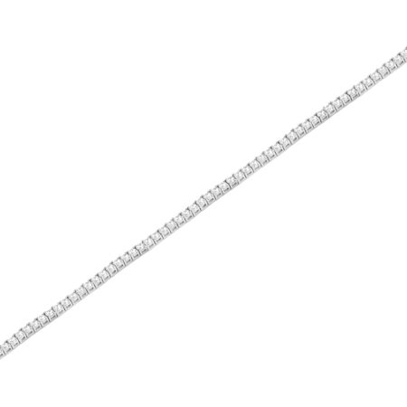 Βραχιόλι Λευκόχρυση Ριβιέρα 9Κ Με Ζιργκόν Πέτρες