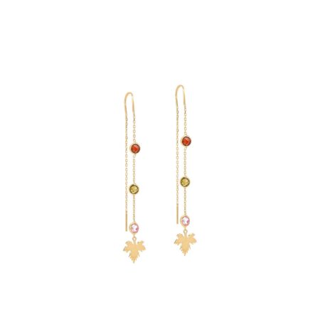 Χρυσά Κρεμαστά Σκουλαρίκια Αλυσίδα 14Κ