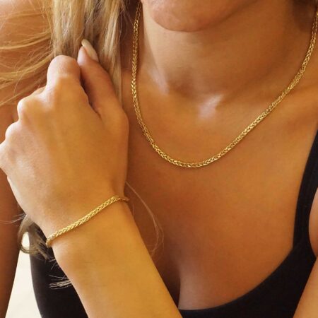 Χρυσή Αλυσίδα Σπίγγα 14 Καράτια Μήκους 45,00 cm