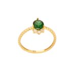 Χρυσό Δαχτυλίδι Με Πράσινη Πέτρα Στριφτό 8Κ