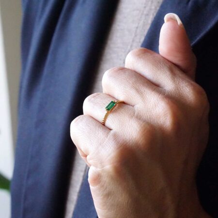 Δαχτυλίδι Baguette Ζιργκόν Χρυσό 8 Καράτια