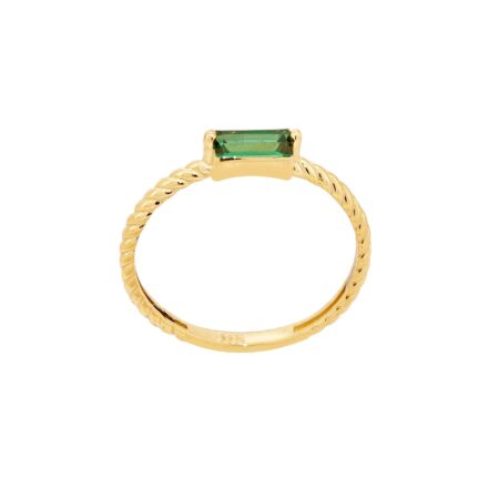 Δαχτυλίδι Baguette Ζιργκόν Χρυσό 8Κ