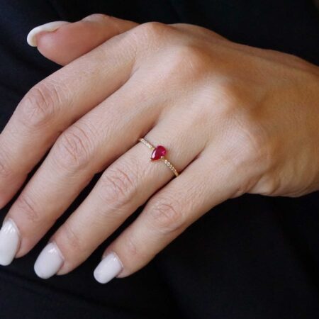 Δαχτυλίδι Με Πέτρα Δάκρυ Σε Χρυσό 8 Καράτια