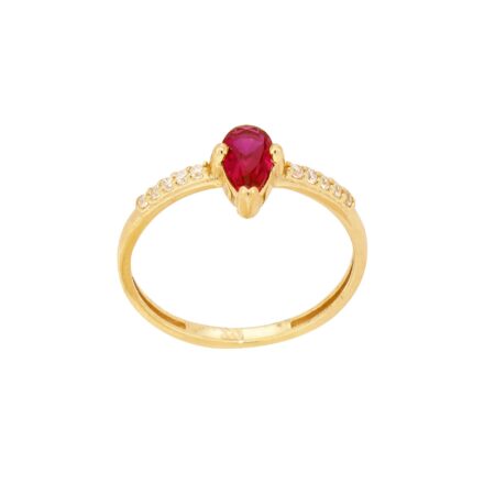 Δαχτυλίδι Με Πέτρα Δάκρυ Σε Χρυσό 8Κ