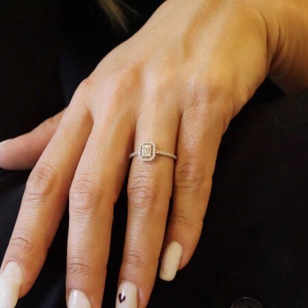 Δαχτυλίδι Ροζέτα Λευκόχρυση 8 Καράτια