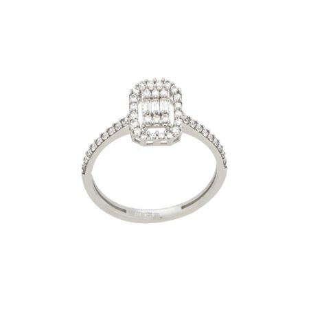 Δαχτυλίδι Ροζέτα Λευκόχρυση 8Κ