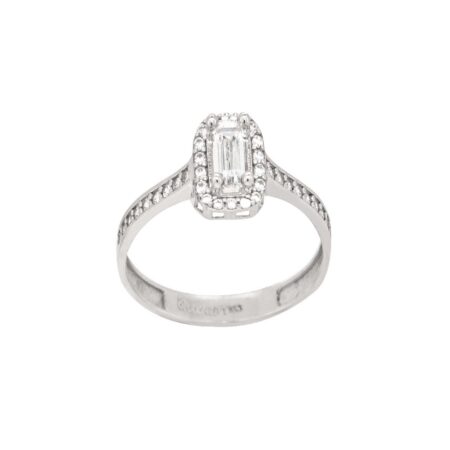 Δαχτυλίδι Ροζέτα Σε Λευκόχρυσο 8Κ