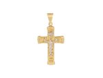 Δίχρωμος Σταυρός Με Τον Εσταυρωμένο Σε Χρυσό 9Κ