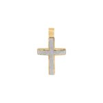 Δίχρωμος Σταυρός Βαπτιστικός 14Κ