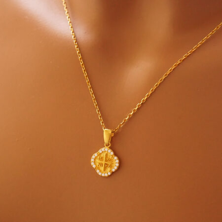 Κωνσταντινάτο Χρυσό Γυναικείο 14 Καράτια Με Ζιργκόν Πέτρες