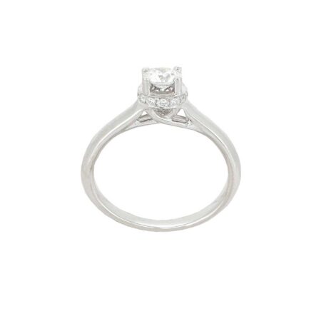 Λευκόχρυσο Μονόπετρο 18 Καράτια