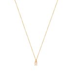 Χρυσό Μονόπετρο Μενταγιόν Με Διαμάντι Και Αλυσίδα 18Κ