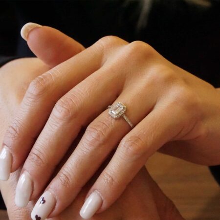 Ροζέτα Δαχτυλίδι Σε Λευκόχρυσο 8 Καράτια