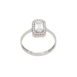 Ροζέτα Λευκόχρυση 8Κ Με Ζιργκόν Πέτρες