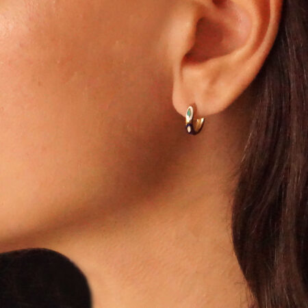 Σκουλαρίκια Χρυσά Κρικάκια 8 Καράτια Με Σμάλτο